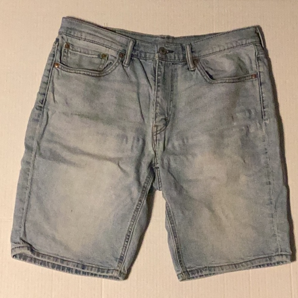 Mens Levi’s 541 Denim Shorts Faded Stretch Size 34